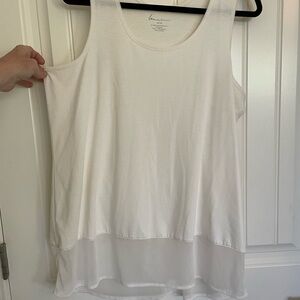 Lane Bryant Cream Sleeveless Boxy Tank Top